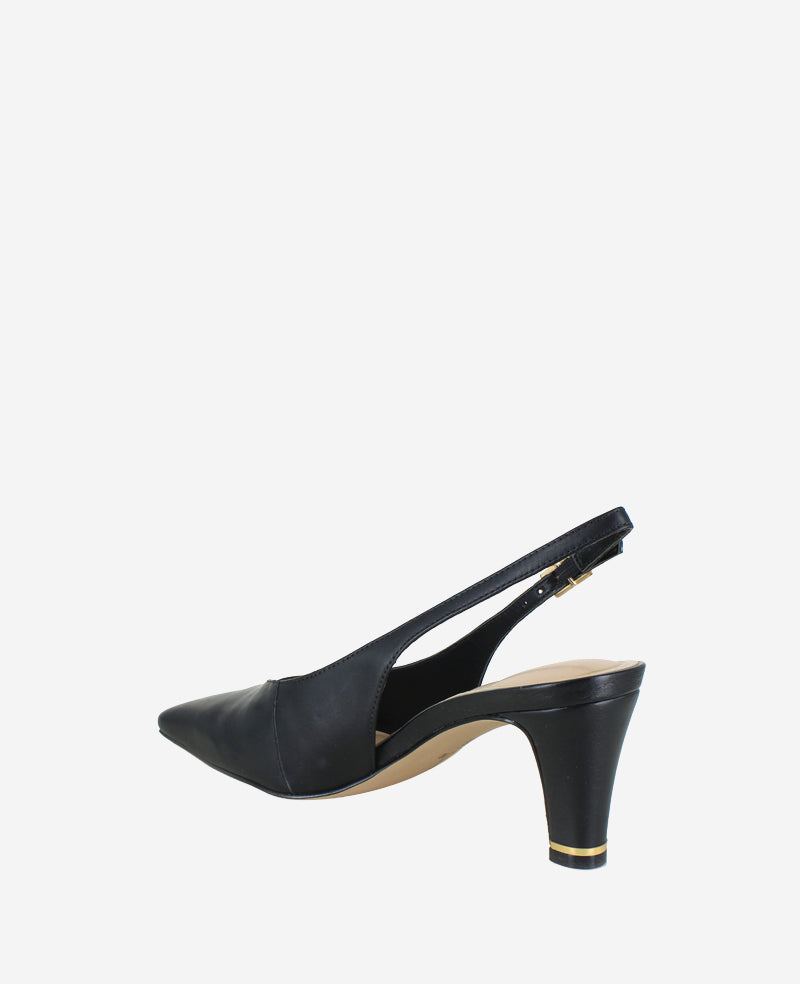Shop Meilani Leather Point Toe Slingback Heels | Kenneth Cole | Kenneth Cole BLACK LEATHER