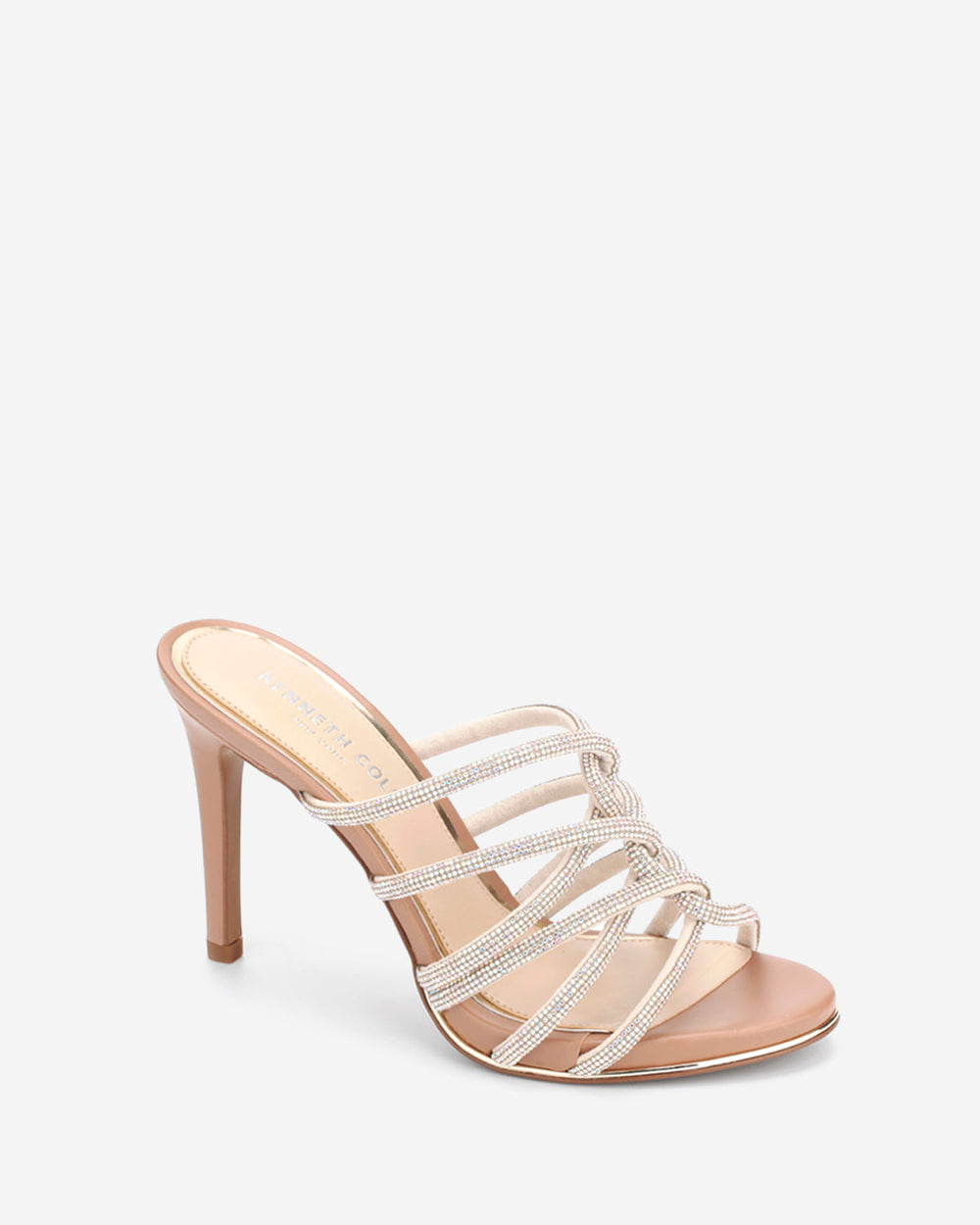 Brooke 95 Silver Jeweled Heel – Twisted Strap | Kenneth Cole | Kenneth Cole SILVER