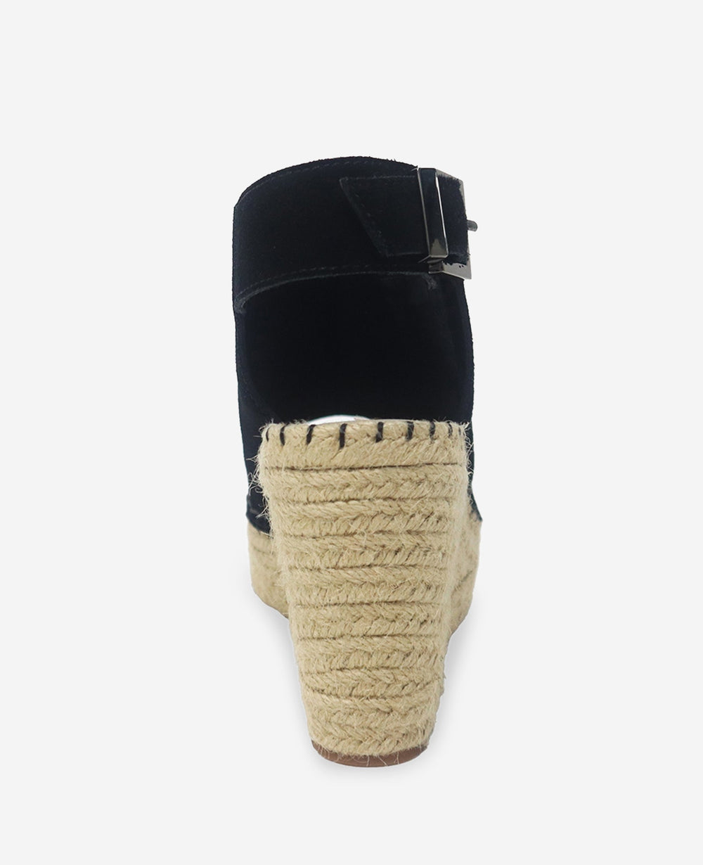 Olivia Suede Espadrille Wedge Sandal | Kenneth Cole BLACK SUEDE