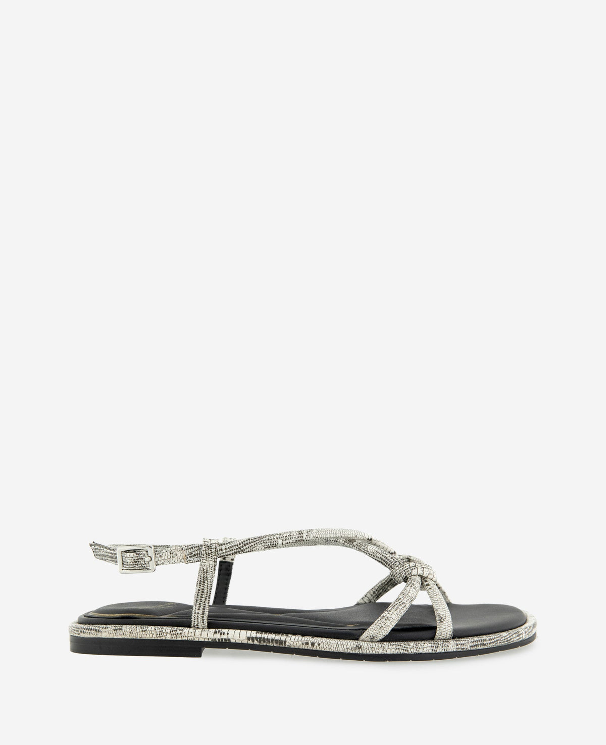 Paria Embossed Knot Detail Sandal | Kenneth Cole WHITE BLACK LIZARD