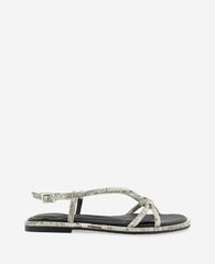 Paria Embossed Knot Detail Sandal | Kenneth Cole WHITE BLACK LIZARD
