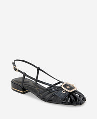 Farrah Black Patent Caged Buckle Sandal | Kenneth Cole | Kenneth Cole BLACK PATENT