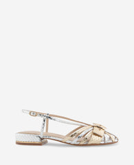 Farrah Snake-Print Slingback Sandal – 1″ Heel | Kenneth Cole | Kenneth Cole SILVER/GOLD METALLIC