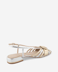 Farrah Snake-Print Slingback Sandal – 1″ Heel | Kenneth Cole | Kenneth Cole SILVER/GOLD METALLIC