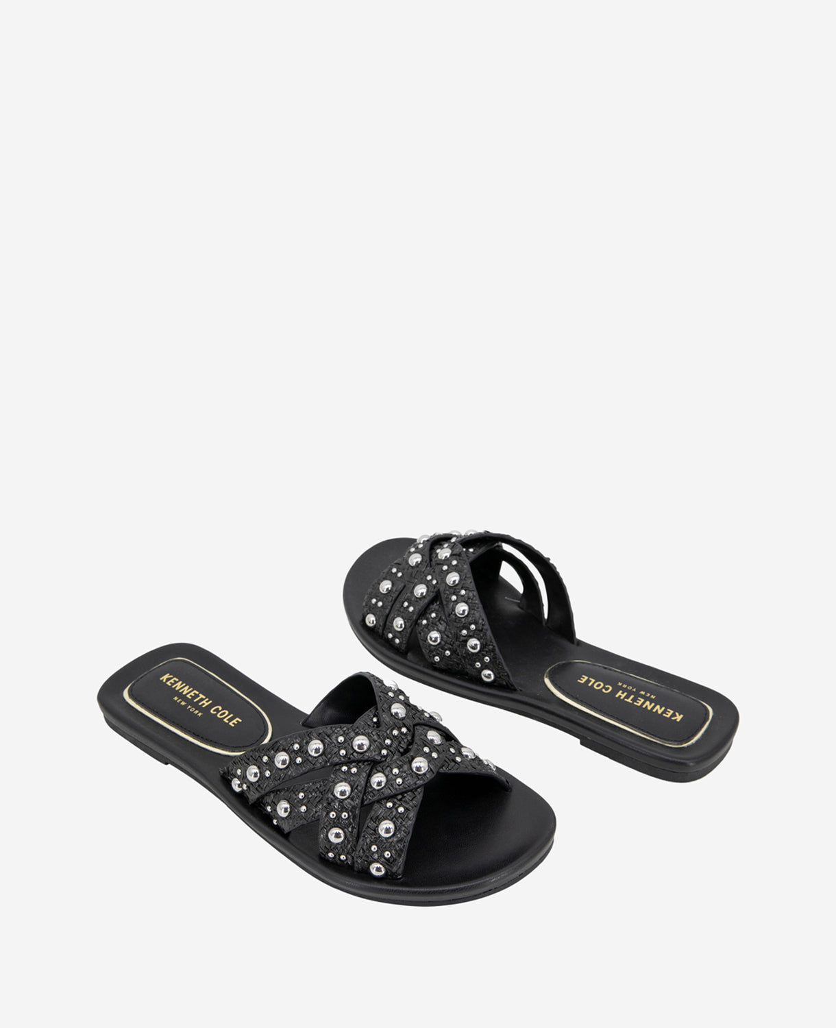 Jula Flat Sandal | Kenneth Cole BLACK RAFFIA