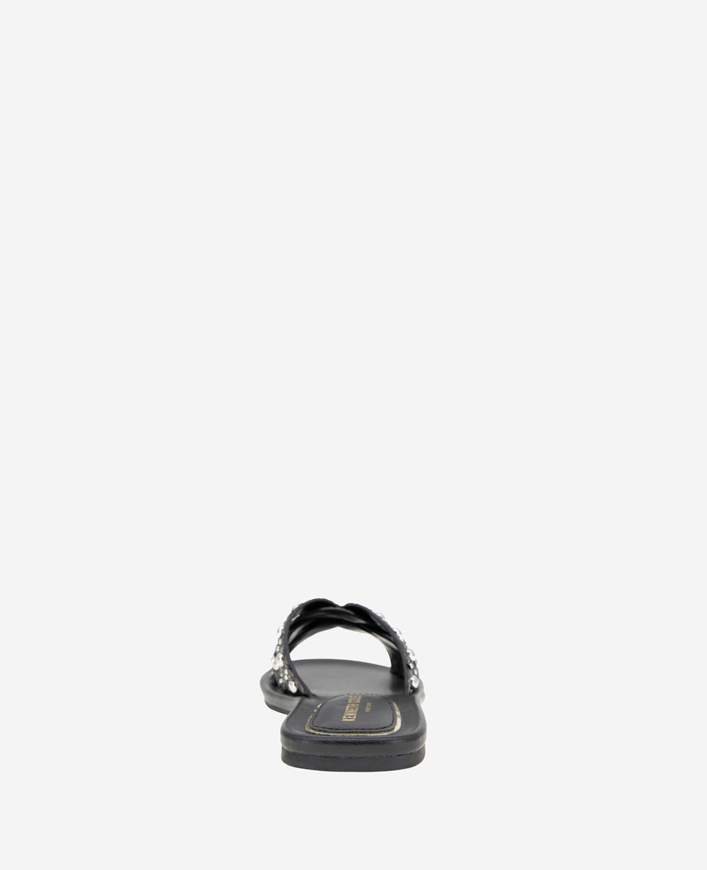 Jula Flat Sandal | Kenneth Cole BLACK RAFFIA