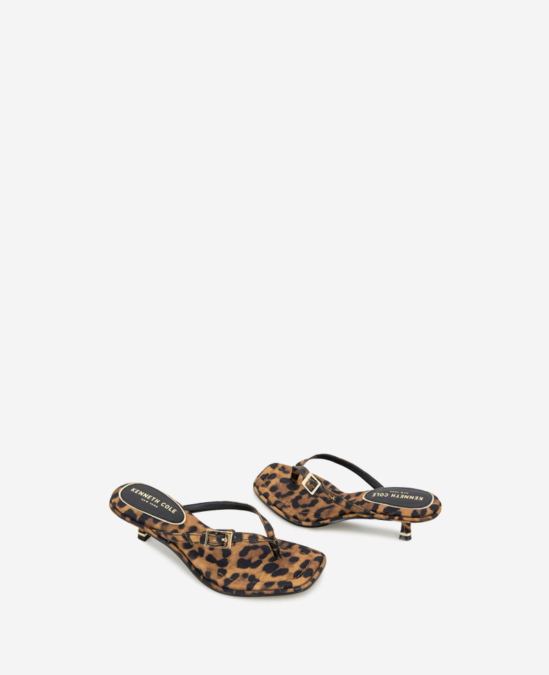 Shop Gillie Leopard Print Kitten Heel Sandal | Kenneth Cole | Kenneth Cole LEOPARD FABRIC