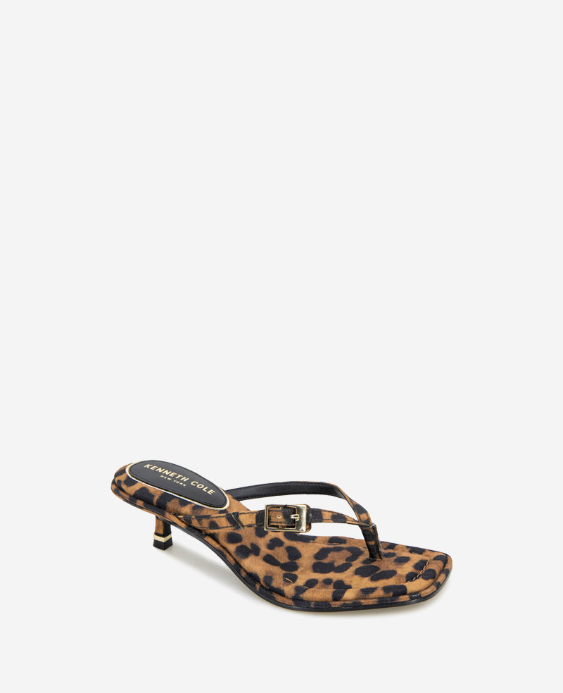 Shop Gillie Leopard Print Kitten Heel Sandal | Kenneth Cole | Kenneth Cole LEOPARD FABRIC