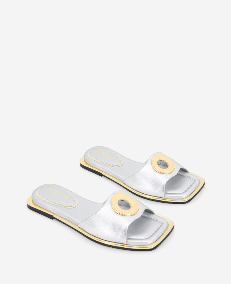 Shop Asher Silver Leather Metal Ring Sandal | Kenneth Cole | Kenneth Cole SILVER LEATHER