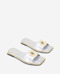 Shop Asher Silver Leather Metal Ring Sandal | Kenneth Cole | Kenneth Cole SILVER LEATHER
