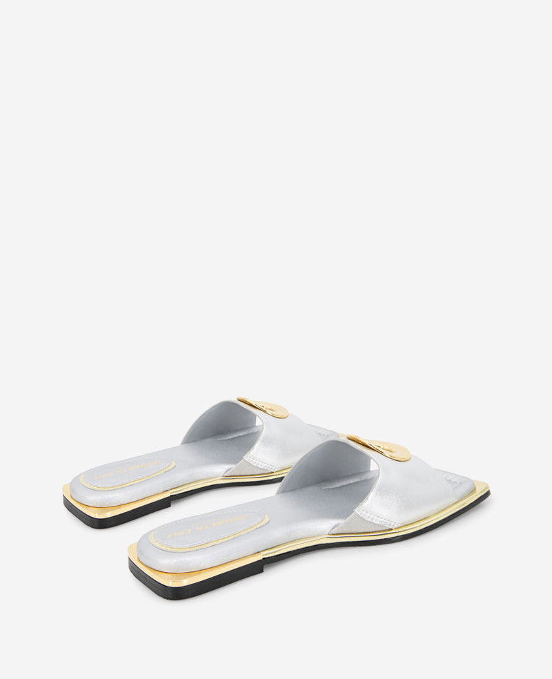 Shop Asher Silver Leather Metal Ring Sandal | Kenneth Cole | Kenneth Cole SILVER LEATHER
