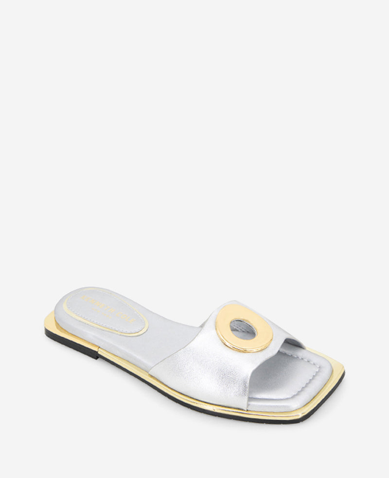 Shop Asher Silver Leather Metal Ring Sandal | Kenneth Cole | Kenneth Cole SILVER LEATHER