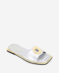 Shop Asher Silver Leather Metal Ring Sandal | Kenneth Cole | Kenneth Cole SILVER LEATHER
