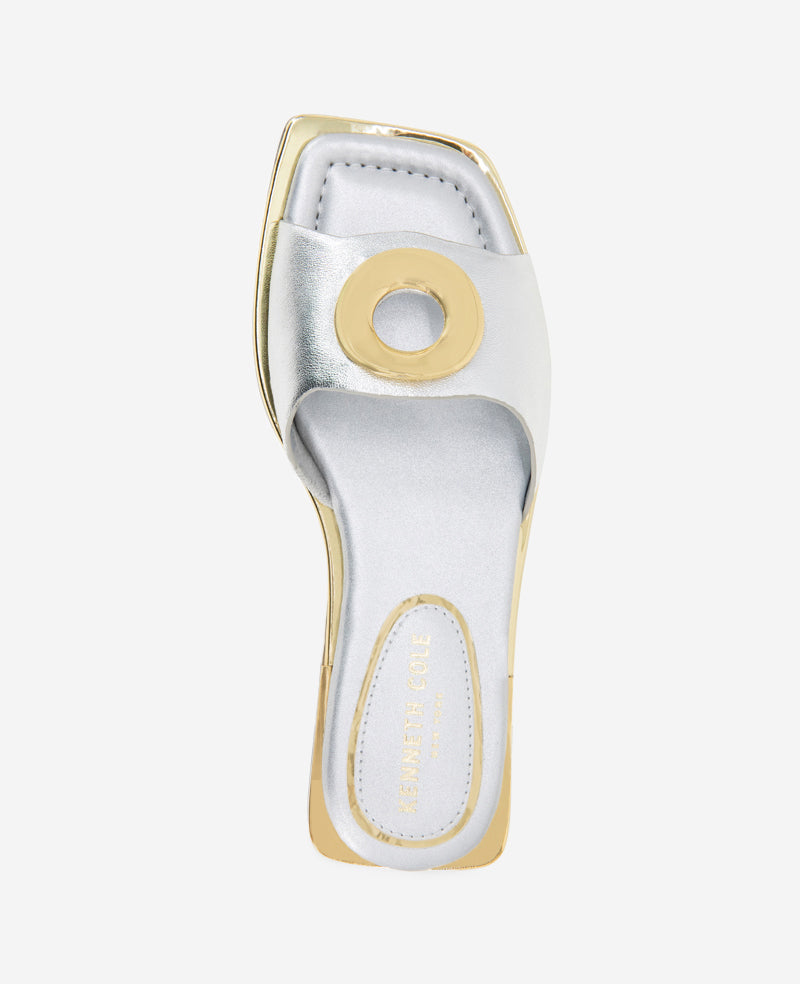 Shop Asher Silver Leather Metal Ring Sandal | Kenneth Cole | Kenneth Cole SILVER LEATHER