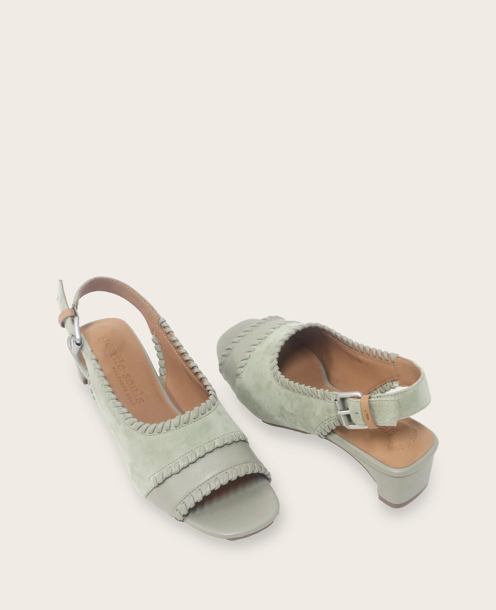 GENTLE SOULS - Samarra Suede Braided Detail Slingback Heel | Kenneth Cole SILVER SAGE SUEDE