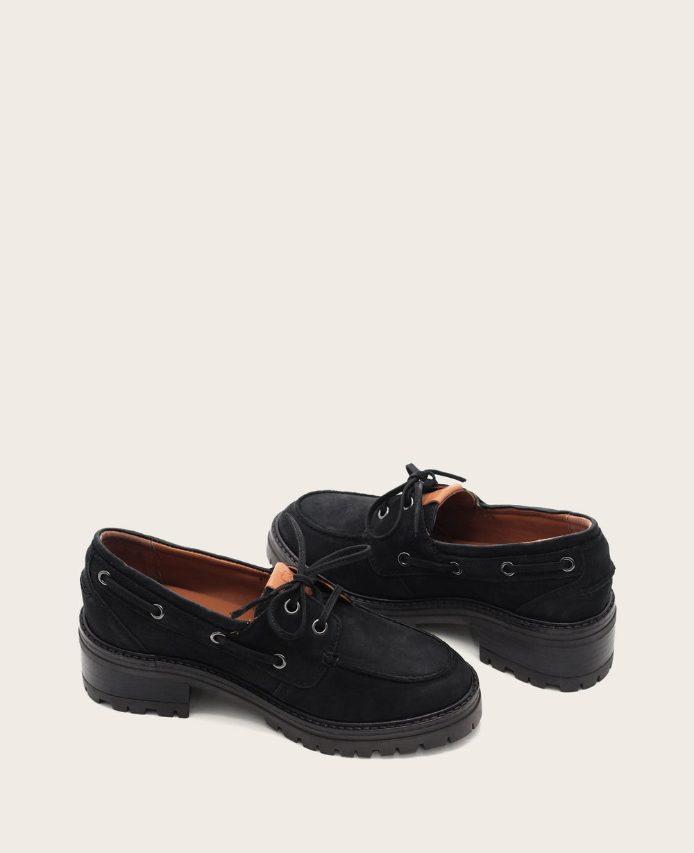 Shop Gentle Souls Brigly Black Nubuck Lug Boat Shoe | KC | Kenneth Cole BLACK NUBUCK
