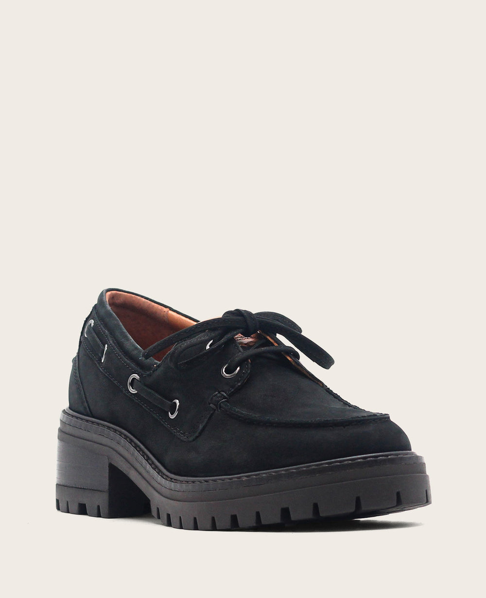 Shop Gentle Souls Brigly Black Nubuck Lug Boat Shoe | KC | Kenneth Cole BLACK NUBUCK