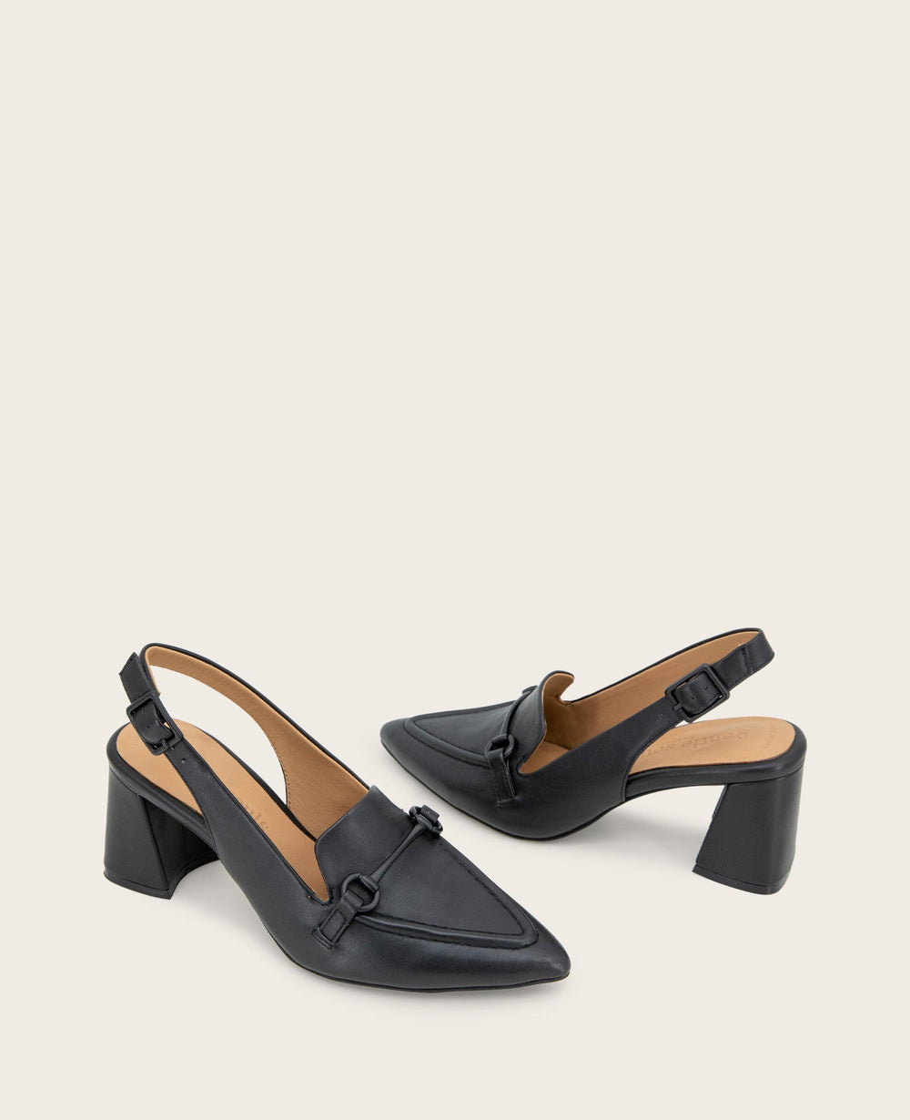 Shop Gentle Souls Dawson Black Leather Slingback | KC | Kenneth Cole BLACK LEATHER