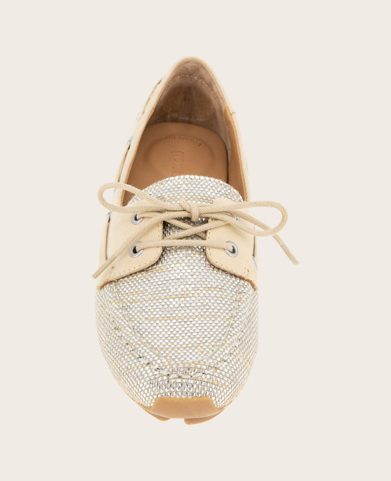 Shop Gentle Souls Marina Metallic Boat Shoe | Kenneth Cole | Kenneth Cole LIGHT GOLD FABRIC